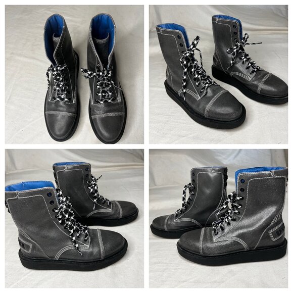 Diesel D-Cage Gray Leather Combat Boots US 9 STOCK: 01775 YPR 276 T8085 - Picture 9 of 16